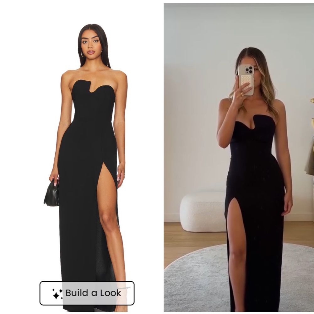 Amanda Uprichard X Revolve Strapless Puzzle Gown in Black